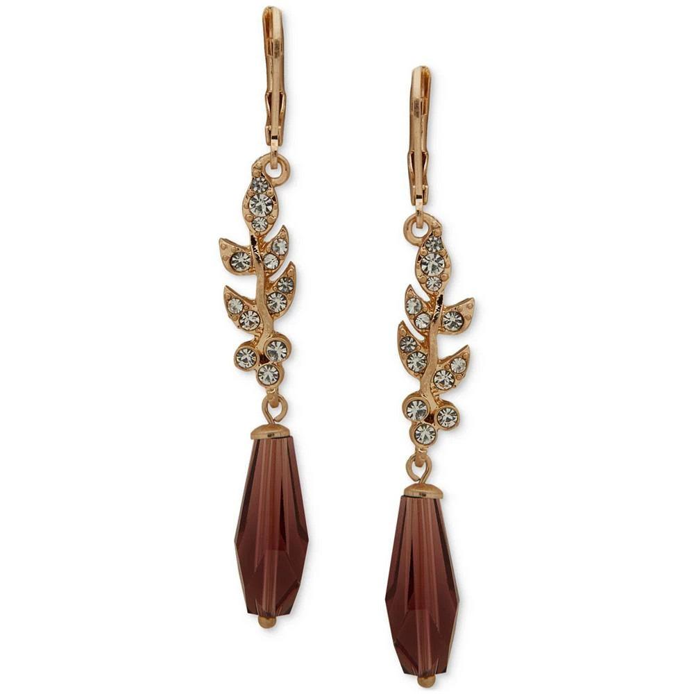 商品Lonna & Lilly|Gold-Tone Pavé Leaf & Bead Linear Drop Earrings,价格¥52,第1张图片