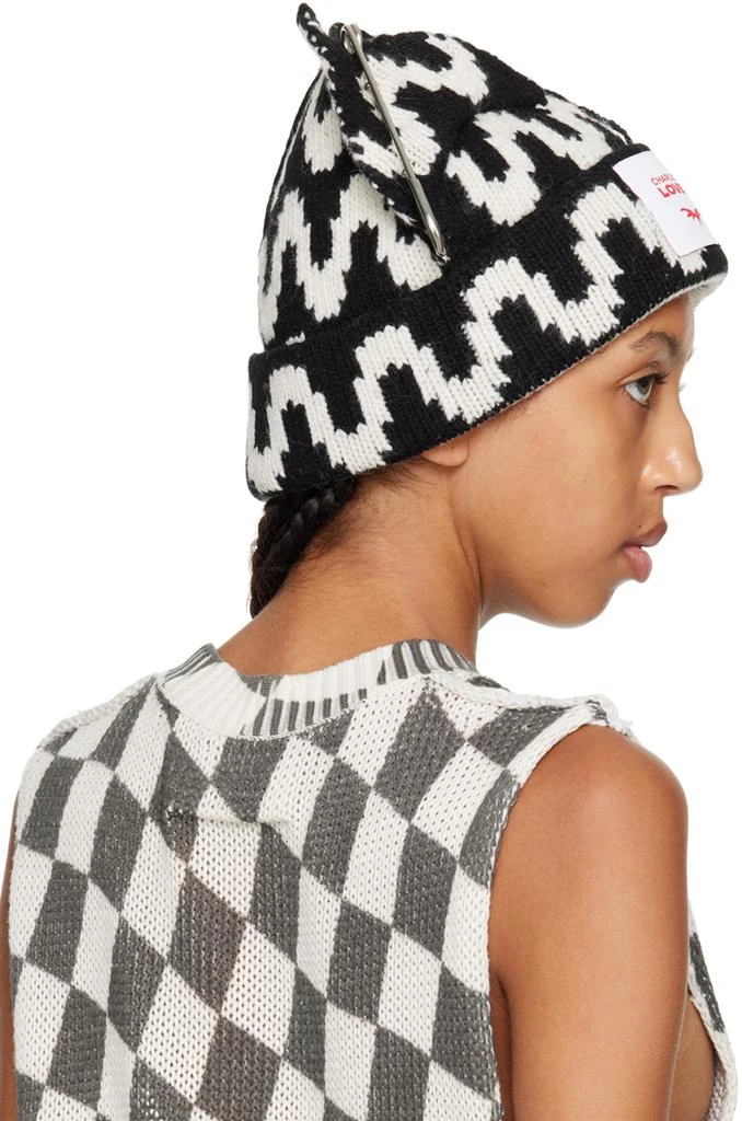 商品Charles Jeffrey Loverboy|SSENSE Exclusive Black Chunky Punk Ears Beanie,价格¥1162,第3张图片详细描述