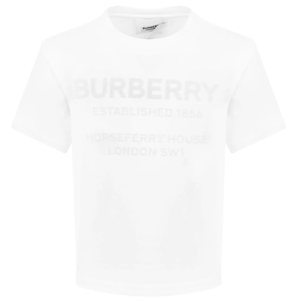 商品Burberry|White Bristle Short Sleeve Baby T Shirt,价格¥1321,第1张图片