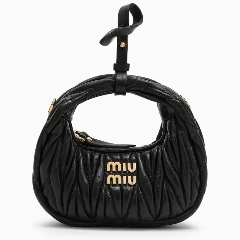 商品Miu Miu|Wander black mini Hobo pouch,价格¥6281,第1张图片