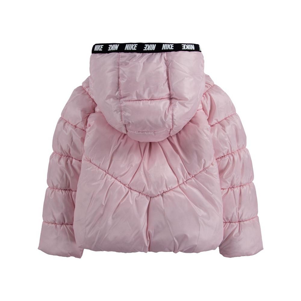 Little Girls Chevron Cinched Puffer Jacket商品第2张图片规格展示