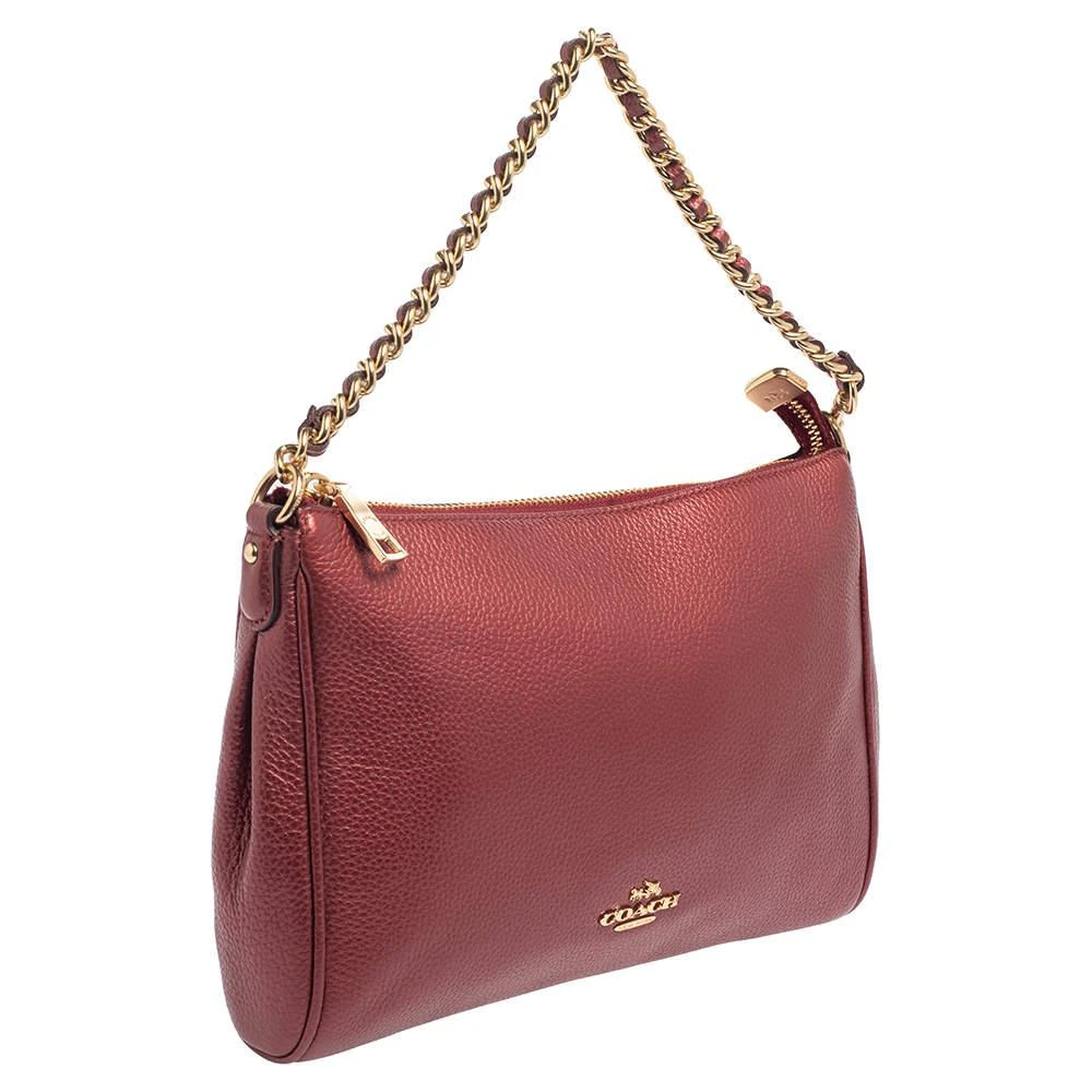 商品[二手商品] Coach|Coach Burgundy Leather Chain Baguette Bag,价格¥1056,第3张图片详细描述