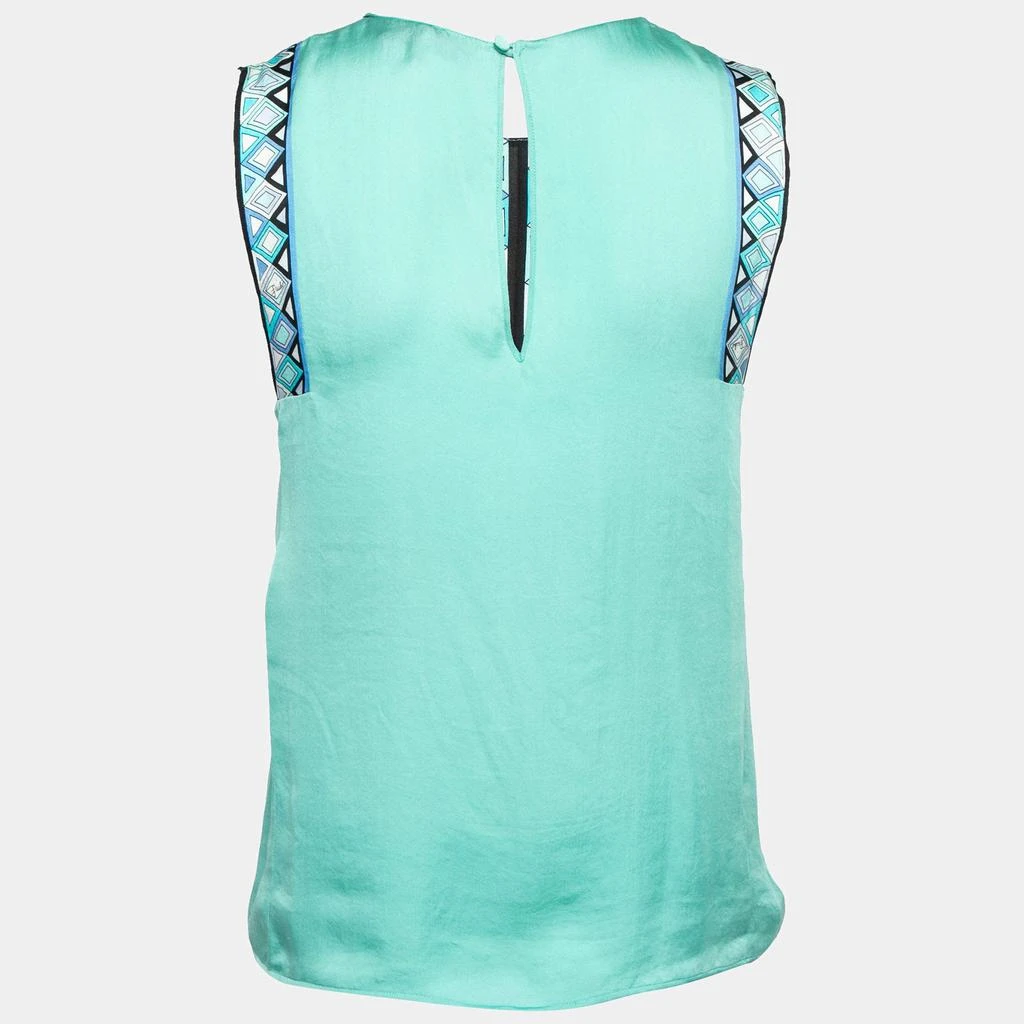 商品[二手商品] EMILIO PUCCI|Emilio Pucci Green Silk Sleeveless Top S,价格¥980,第2张图片详细描述