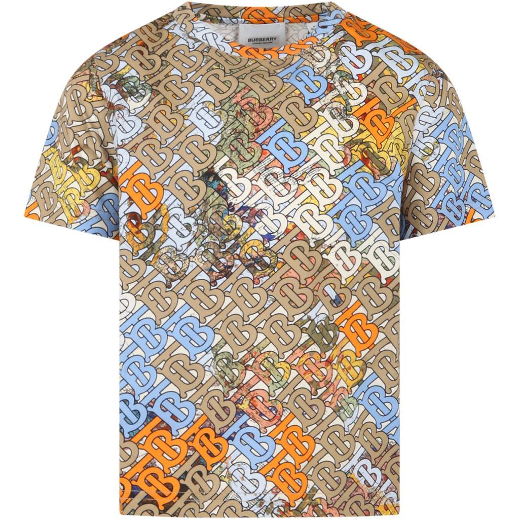 商品Burberry|Burberry Multicolor T-shirt For Boy With Logo,价格¥1865,第1张图片