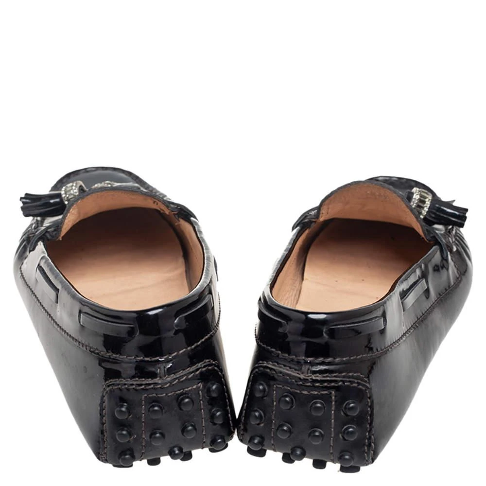 商品[二手商品] Tod's|Tod's Black Patent Leather Bow Slip On Loafers Size 35.5,价格¥1296,第5张图片详细描述