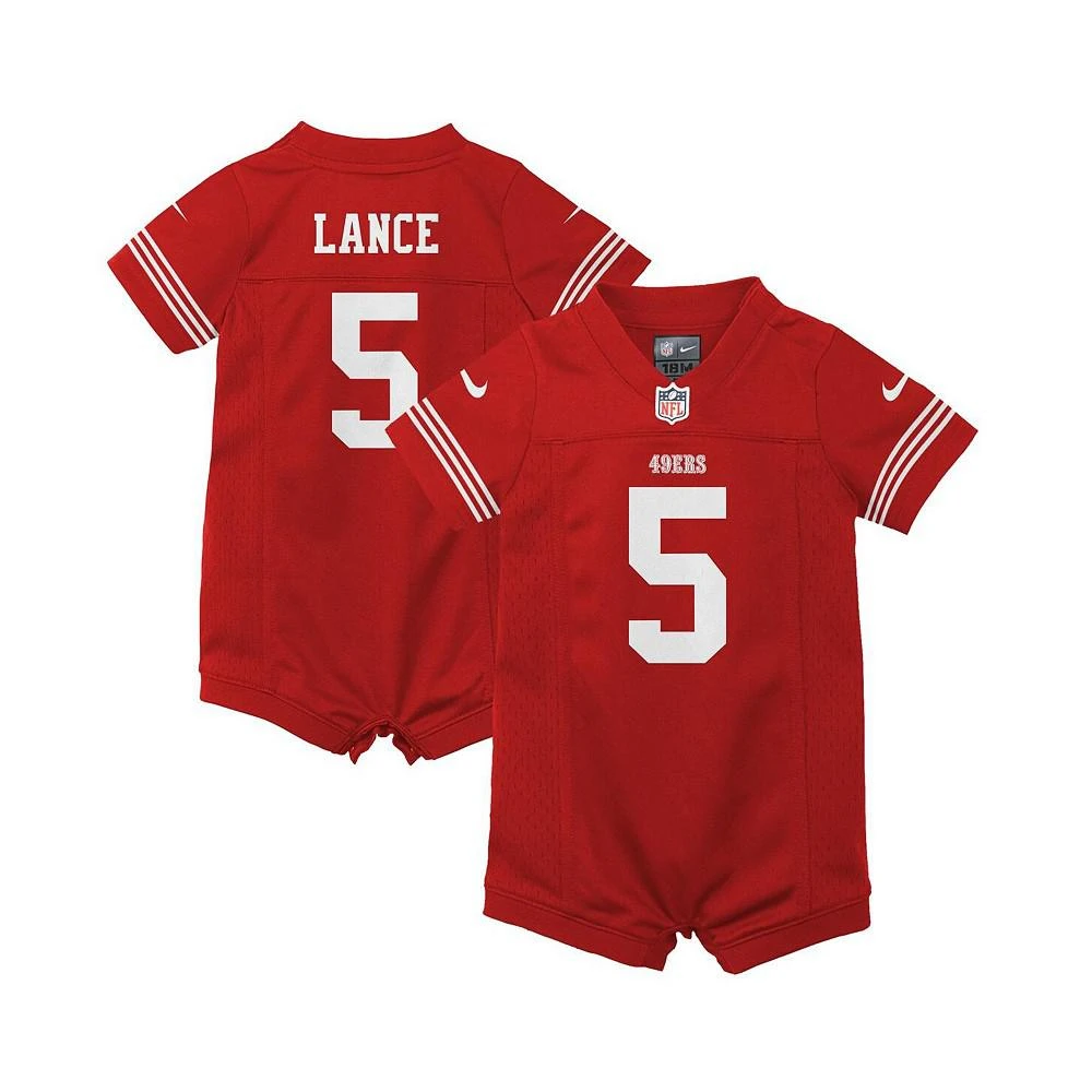 商品NIKE|Infant Girls and Boys Trey Lance Scarlet San Francisco 49ers Romper Game Jersey,价格¥298,第1张图片