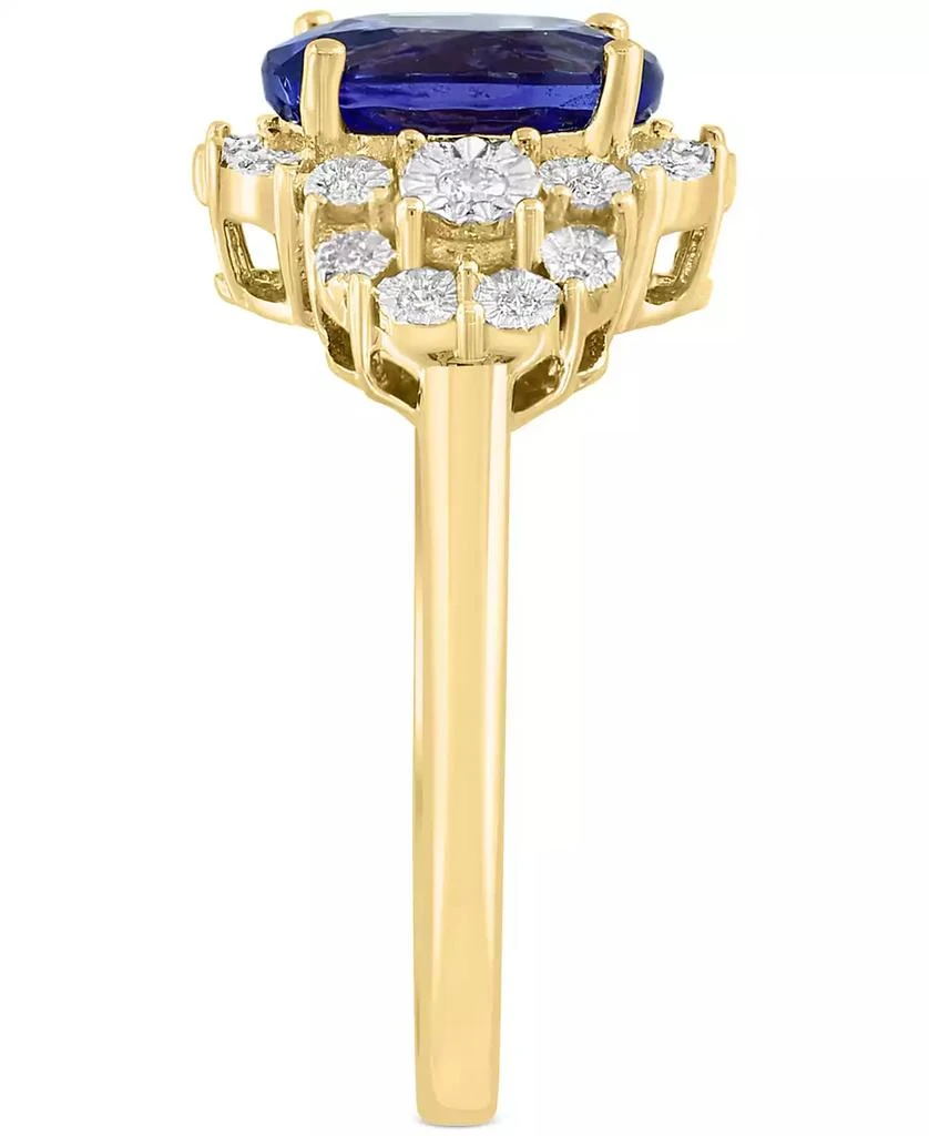 商品Effy|EFFY® Tanzanite (1-5/8 ct. t.w) & Diamond (1/8 ct. t.w.) Oval Halo Ring in 14k Gold,价格¥33452,第3张图片详细描述