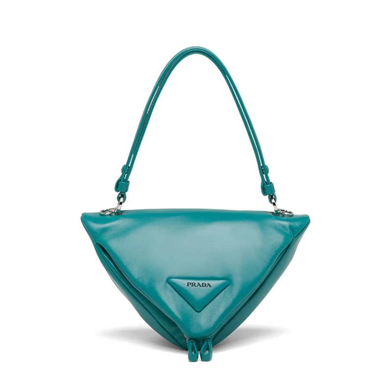 商品Prada|【预售3-7天】PRADA/普拉达 2021秋冬 蓝鸭色光滑纳帕皮革 绗缝经典三角形手提单肩包1BA315_2DX8_F0363_V_OOO,价格¥14703,第1张图片
