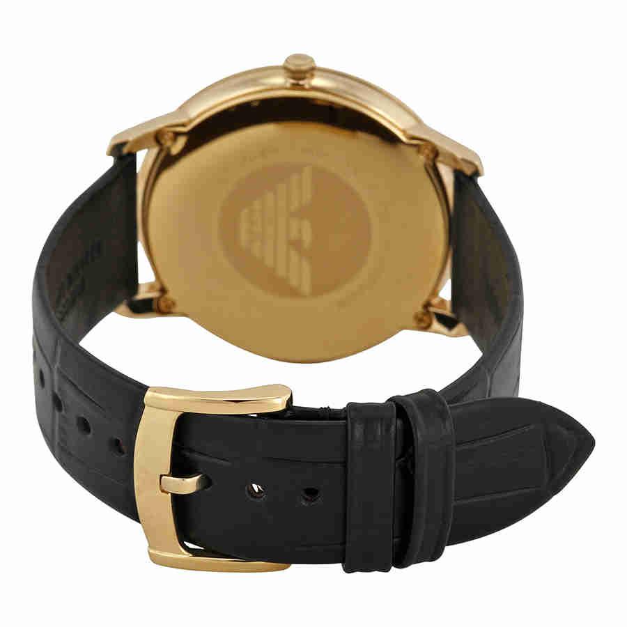 Emporio Armani Retro Black Dial Black Leather Strap Mens Watch AR1742商品第3张图片规格展示