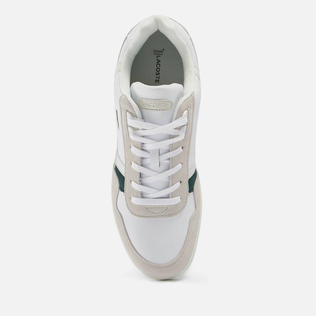 Lacoste Men's T-Clip 0120 3 Leather/Suede Court Trainers - Off White/Dark Green商品第3张图片规格展示