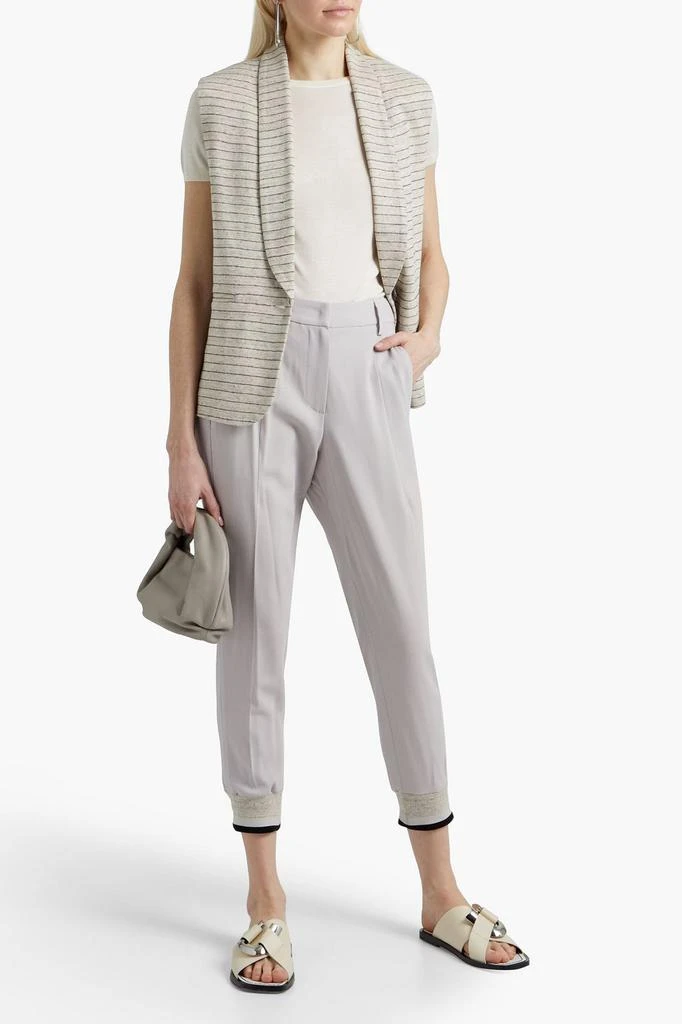 商品Brunello Cucinelli|Striped metallic linen-blend vest,价格¥3081,第2张图片详细描述