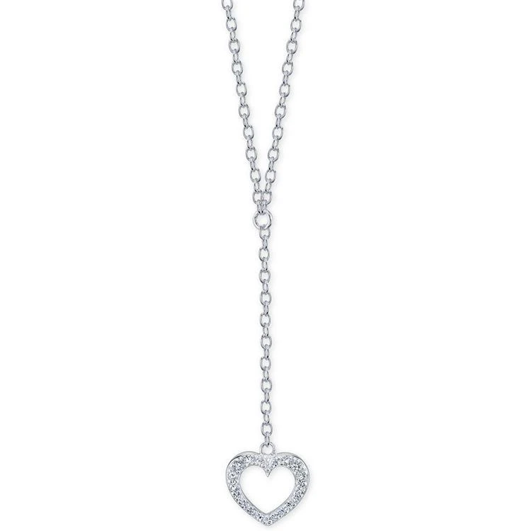 商品Unwritten|Pavé Heart Lariat Necklace in Sterling Silver,价格¥135,第1张图片