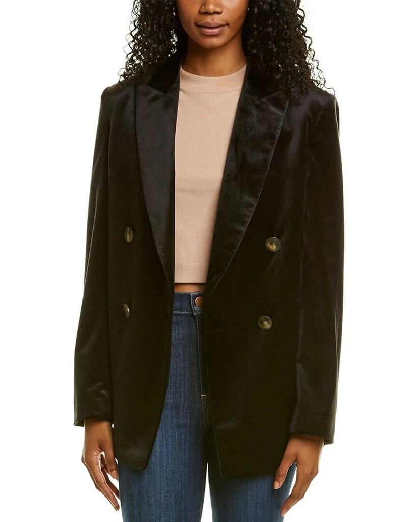 商品Vince|Vince Velvet Double-Breasted Blazer,价格¥1197,第1张图片