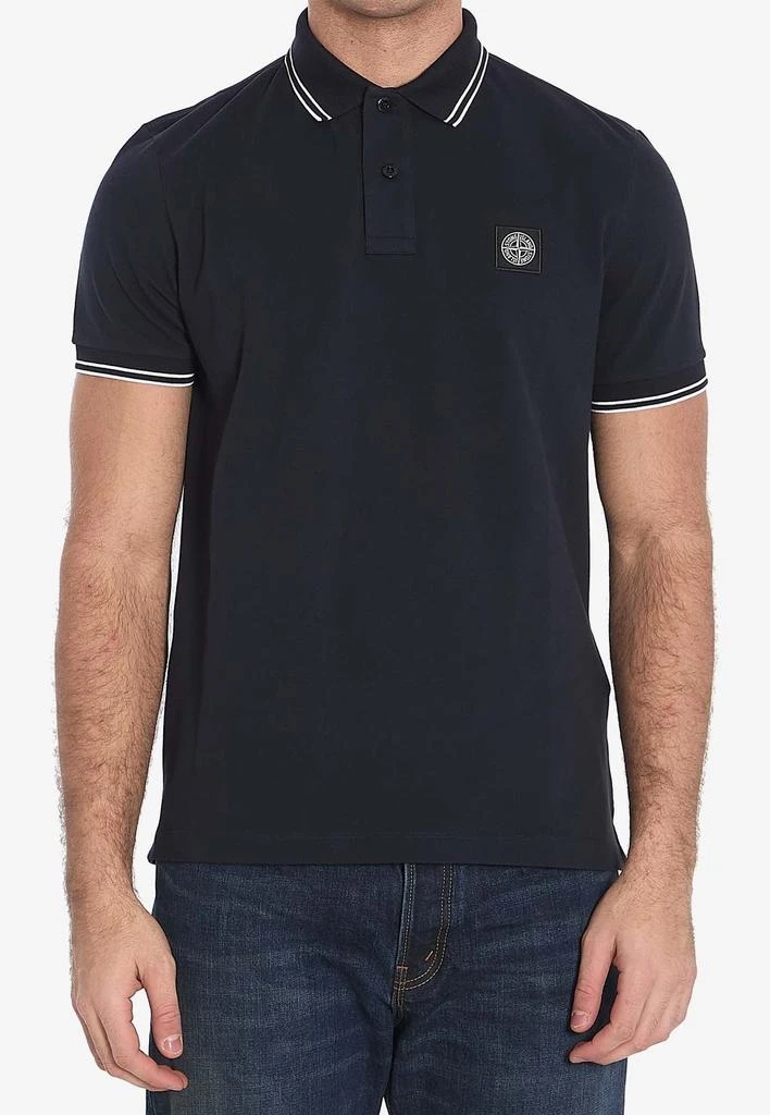 商品Stone Island|Compass Logo Patch Polo T-shirt,价格¥1492,第1张图片