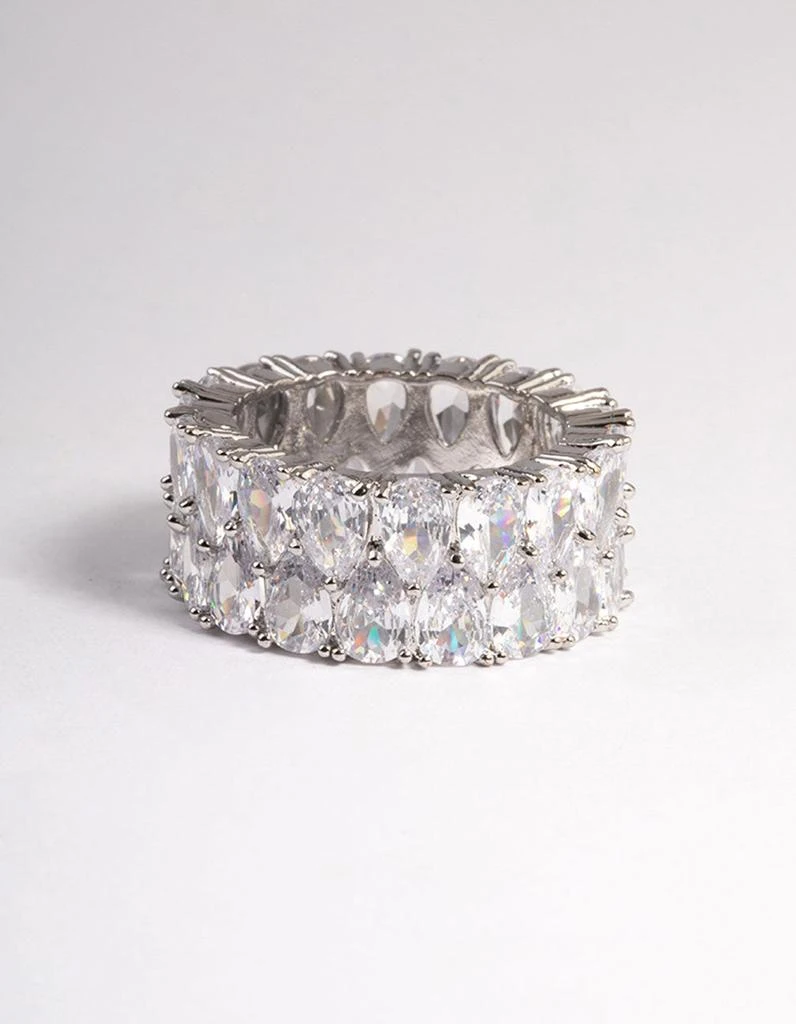 商品Lovisa|Diamond Simulants Rhodium Wide Statement Ring,价格¥32,第1张图片
