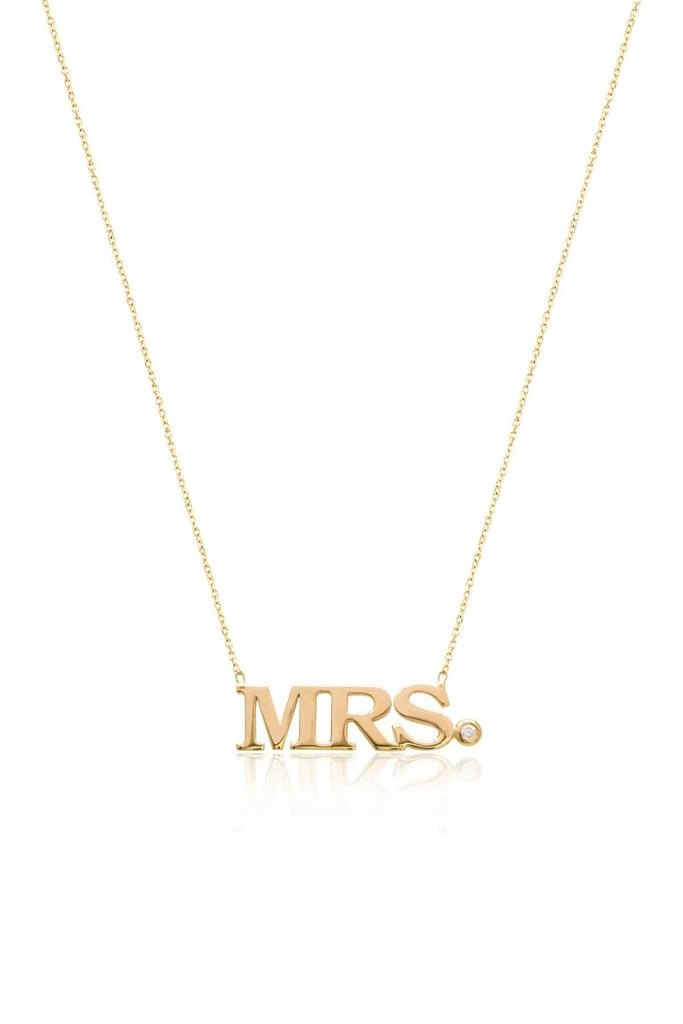 商品Gabi Rielle|14K Gold Vermeil Cubic Zirconia Mrs Pendant Necklace,价格¥315,第1张图片