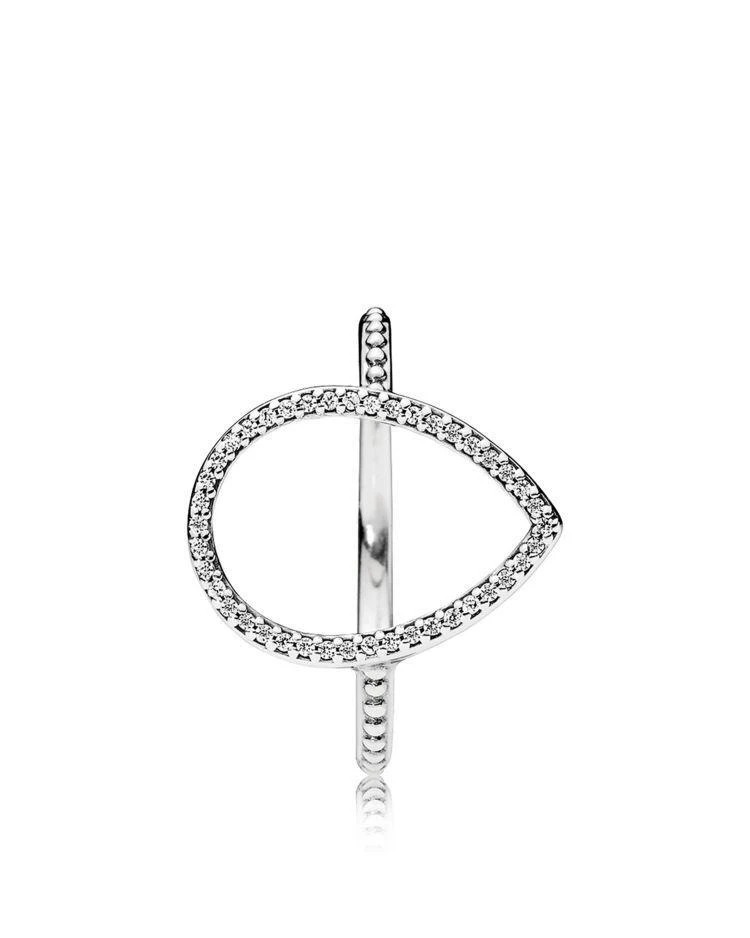 商品PANDORA|Ring - Sterling Silver & Cubic Zirconia Teardrop Silhouette,价格¥482,第2张图片详细描述
