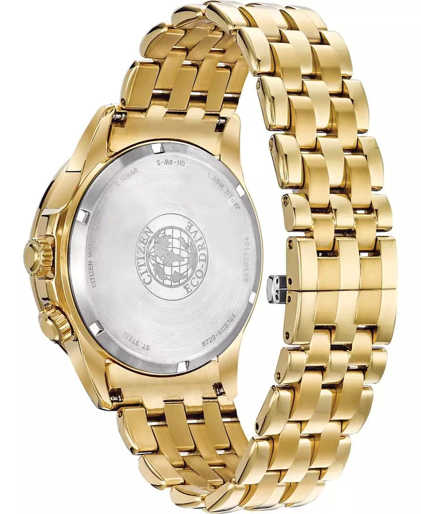 商品Citizen|Eco-Drive Men's Calendrier Diamond-Accent Gold-Tone Stainless Steel Bracelet Watch 44mm,价格¥4165,第5张图片详细描述