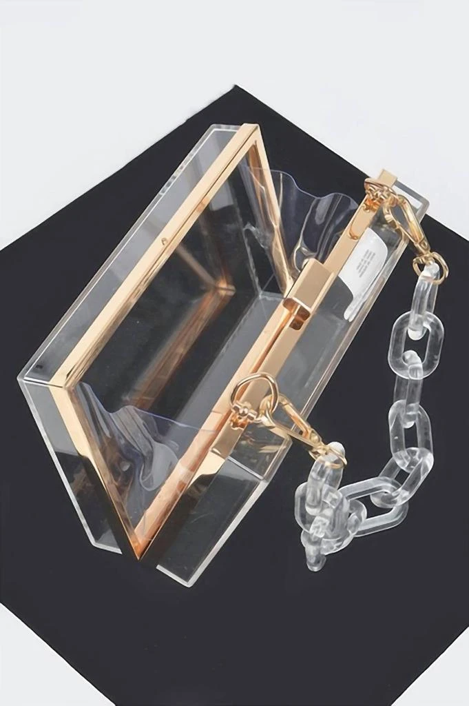 商品Artini Accessories|Artini Accessories - Women's Lucite Chain Handle Stadium Box Clutch,价格¥340,第3张图片详细描述
