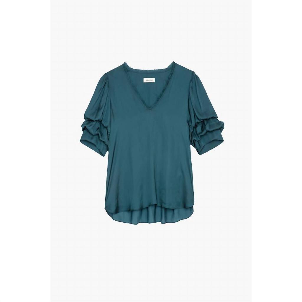 商品Zadig&Voltaire|Taste Satin Top in Peacock,价格¥1489,第7张图片详细描述