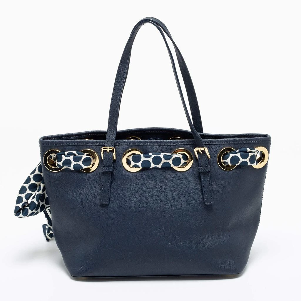 商品[二手商品] Michael Kors|MICHAEL Michael Kors Navy Blue Saffiano Leather Jet Set Scarf Tote,价格¥811,第4张图片详细描述