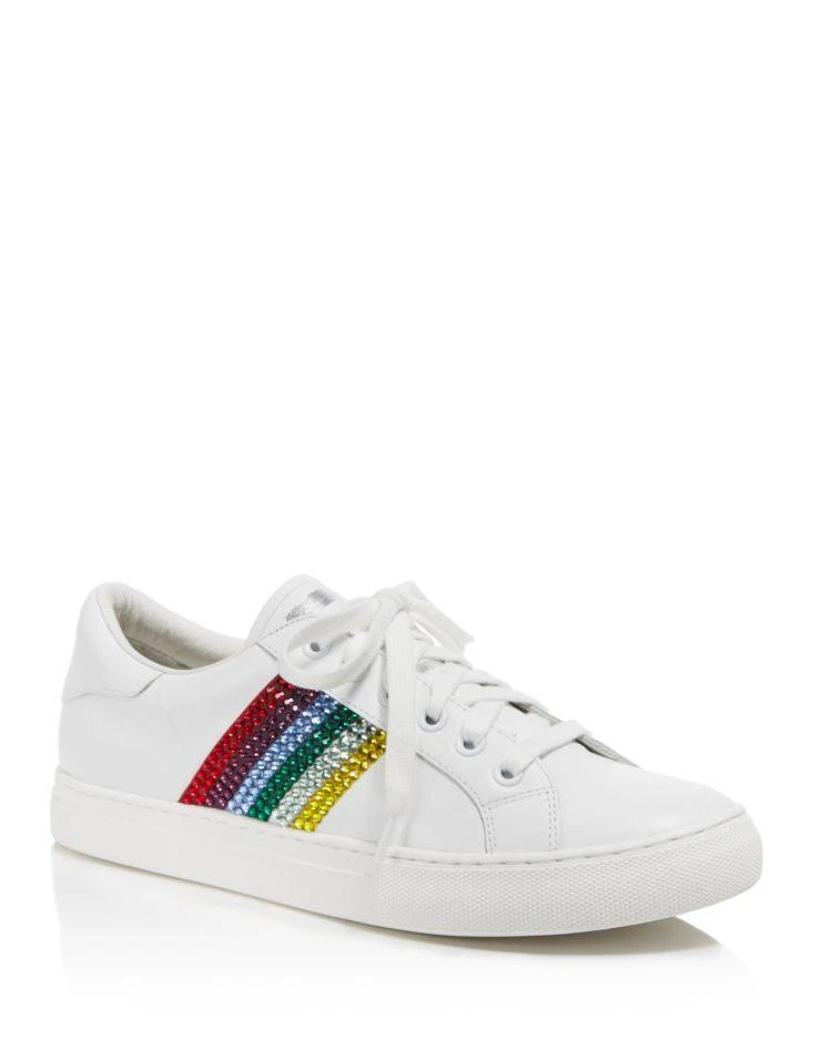 商品Marc Jacobs|MARC JACOBS Empire Embellished Stripe Low Top Leather Lace Up Sneakers,价格¥1236,第1张图片