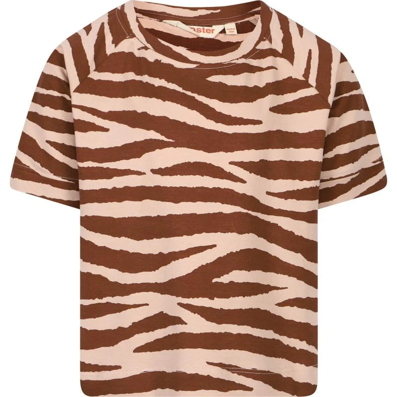 商品Munster|Zebra stripes cotton t shirt in brown and beige,价格¥340,第1张图片