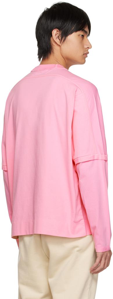 粉色 Le Papier 系列 Le T-Shirt Crema 长袖 T 恤商品第3张图片规格展示