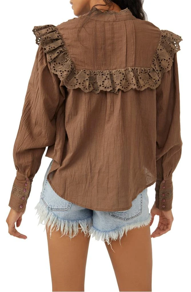 商品Free People|Hit the Road Ruffle Yoke Cotton Blouse,价格¥492,第2张图片详细描述