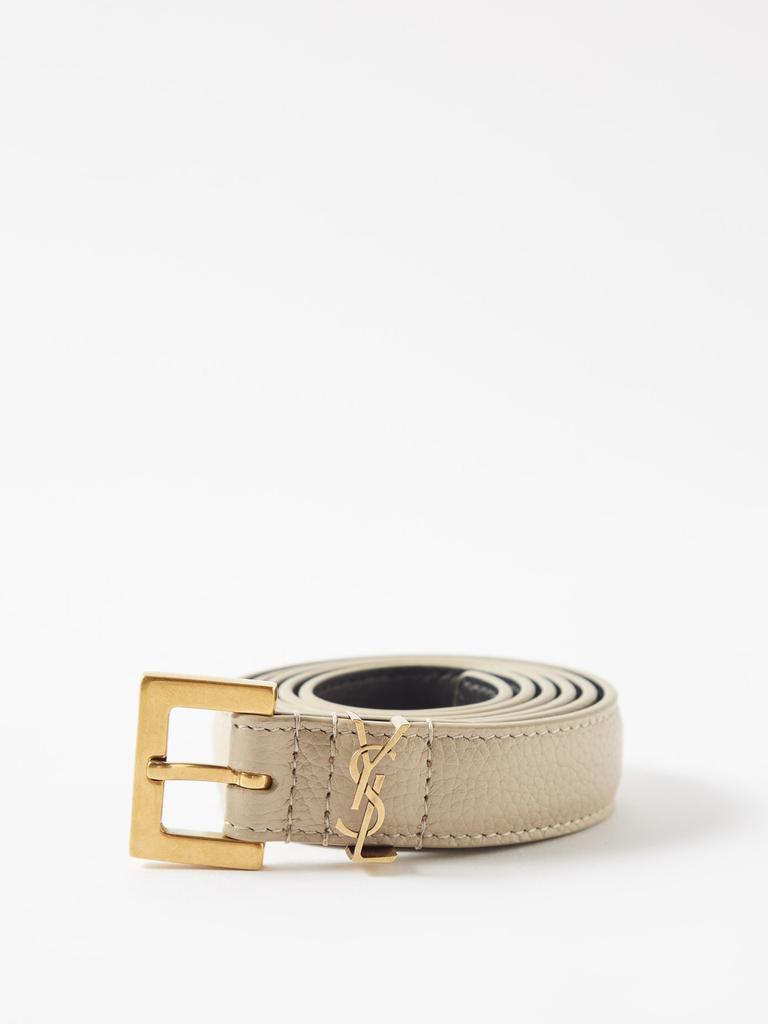 商品Yves Saint Laurent|Cassandre logo-plaque leather belt,价格¥2358,第1张图片