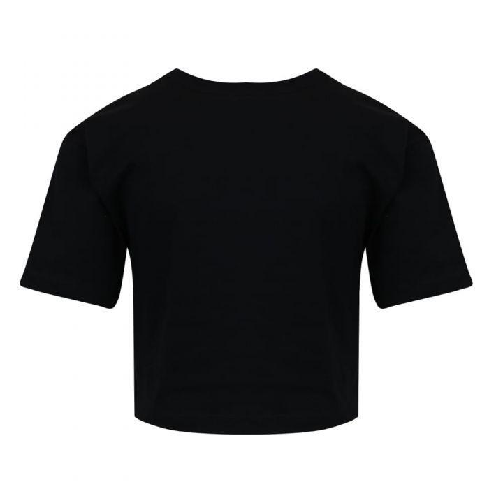 商品Moschino|Black Cropped Multicoloured Logo T Shirt,价格¥283,第5张图片详细描述
