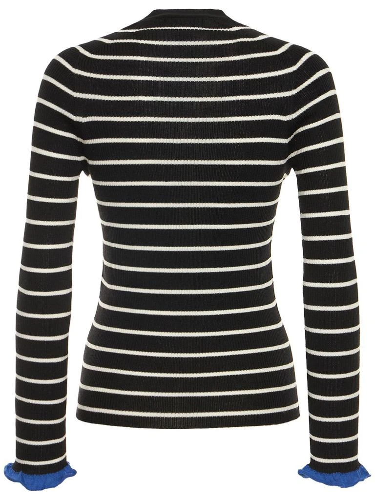 商品ROCHAS|Striped Rib Knit Wool Cardigan,价格¥3315,第3张图片详细描述