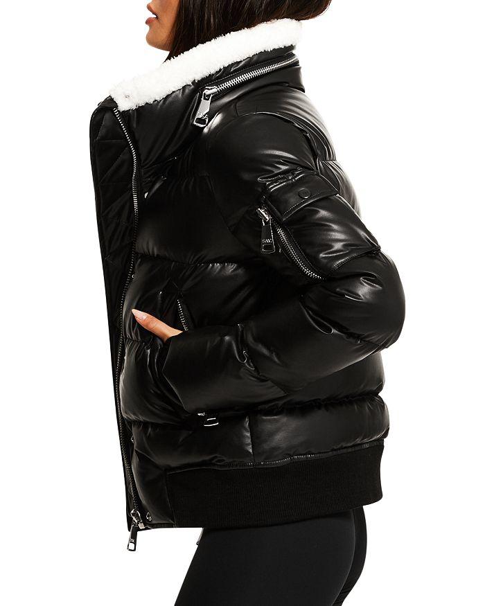 Allegra Faux Leather Puffer Coat商品第5张图片规格展示