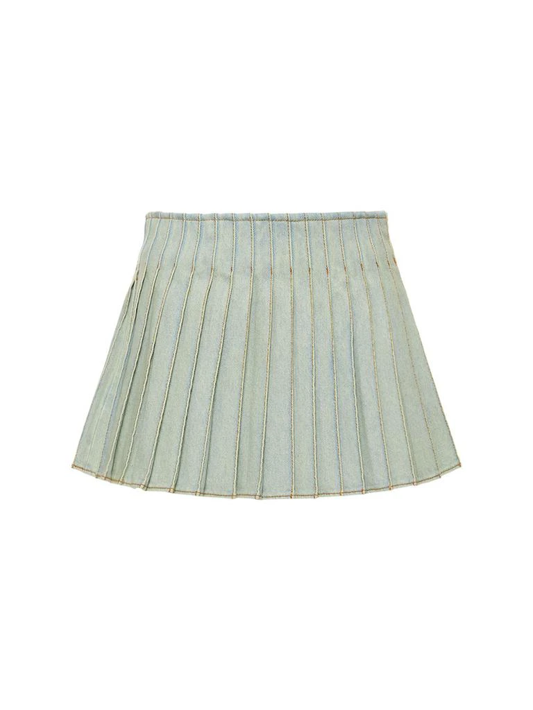 商品AMI|Pleated Cotton Denim Mini Skirt,价格¥1062,第1张图片