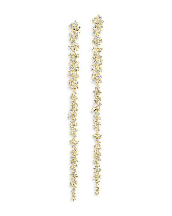 商品Sterling Forever|Audrina Cubic Zirconia Linear Drop Earrings in 14K Gold Plated,价格¥350,第4张图片详细描述