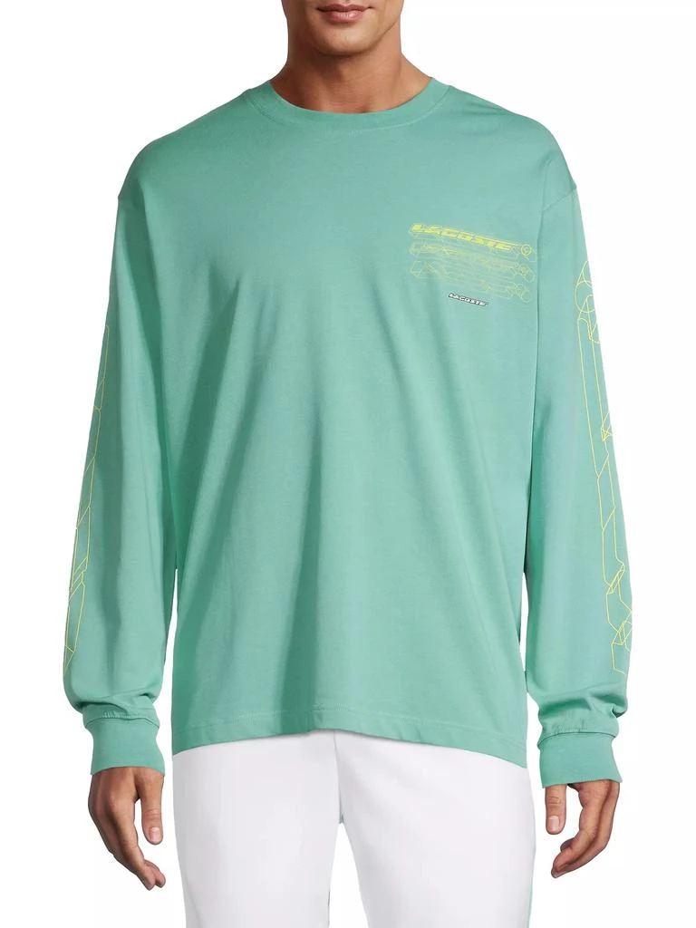 商品Lacoste|Cotton Long-Sleeve Loose T-Shirt,价格¥357,第3张图片详细描述