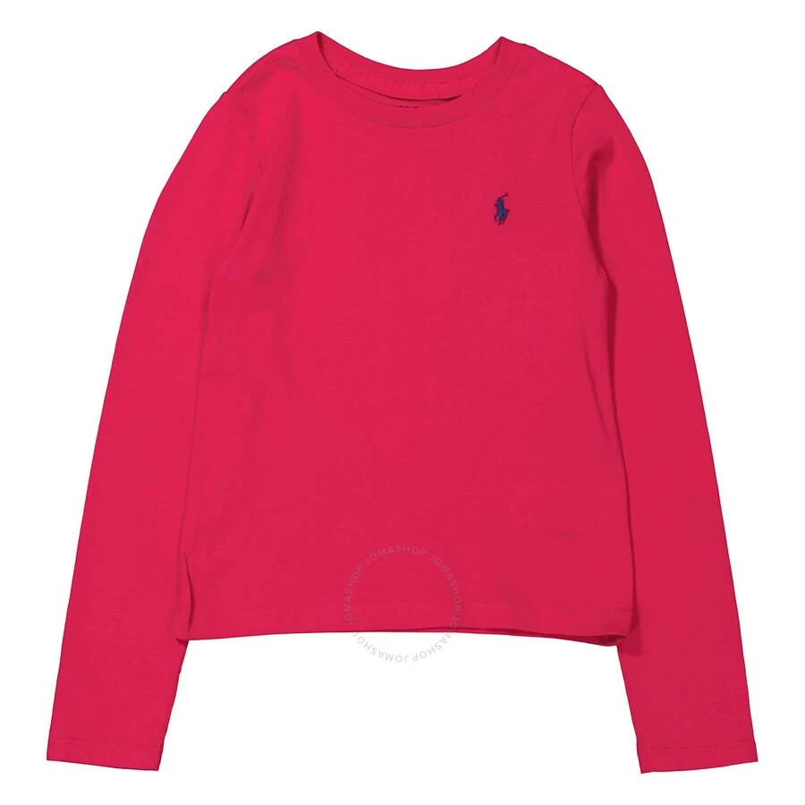 商品Ralph Lauren|Girls Pink Long Sleeve Classic Pony Cotton T-Shirt,价格¥298,第1张图片