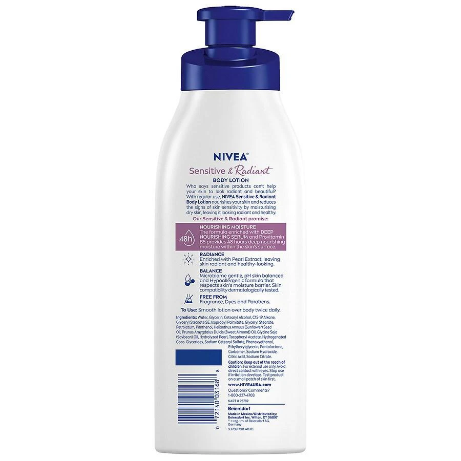 商品Nivea|Sensitive and Radiant Body Lotion,价格¥93,第2张图片详细描述