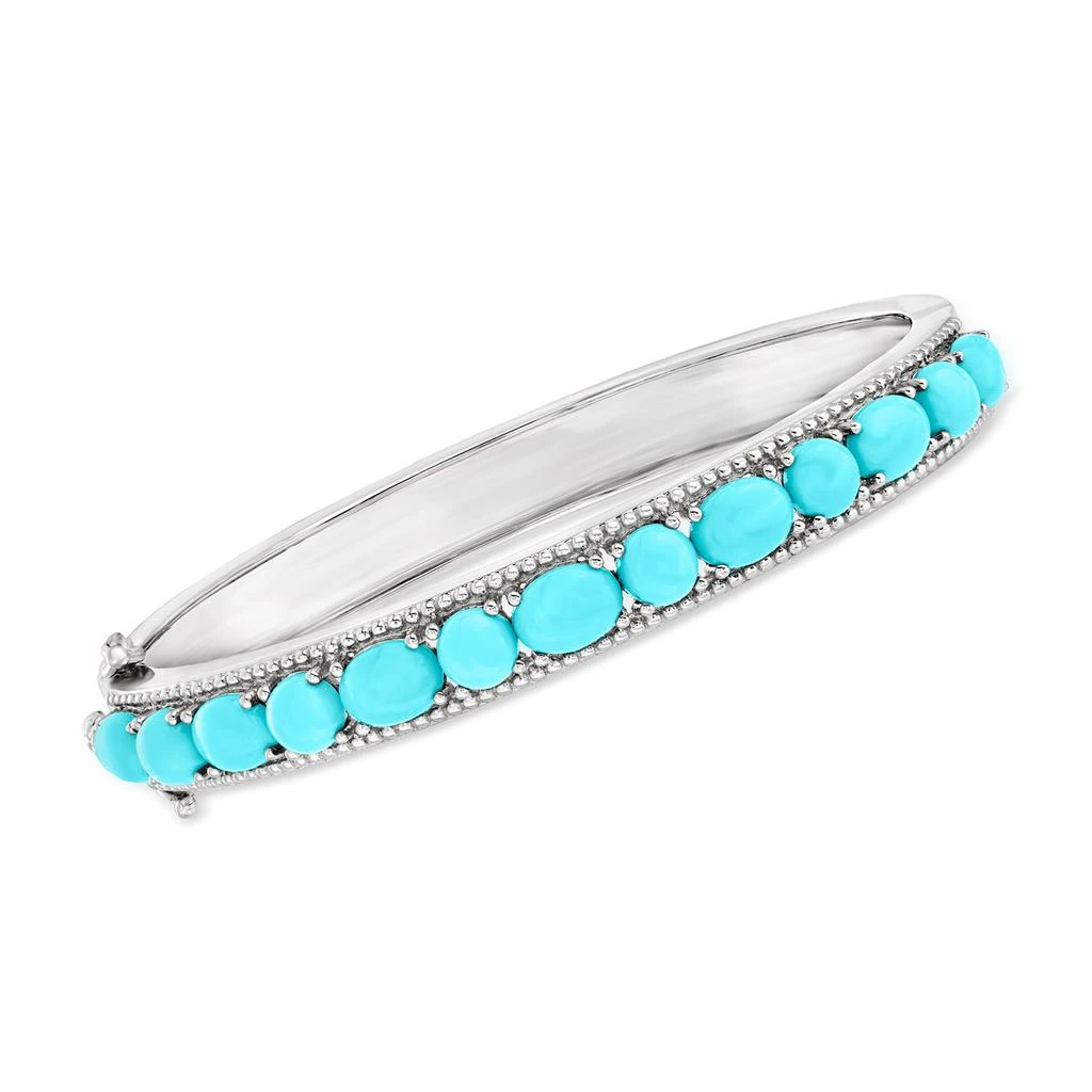 商品Ross-Simons|Turquoise Bangle Bracelet in Sterling Silver,价格¥1336,第1张图片
