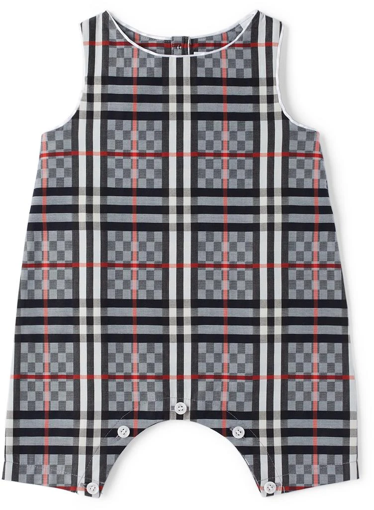 商品Burberry|灰色 Chequerboard 婴儿连体衣套装,价格¥1479,第5张图片详细描述