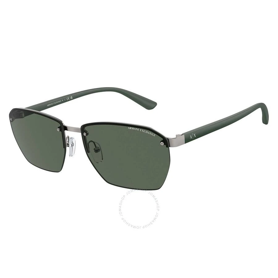 商品Armani Exchange|Dark Green Irregular Men's Sunglasses AX2048S 600371 59,价格¥271,第1张图片