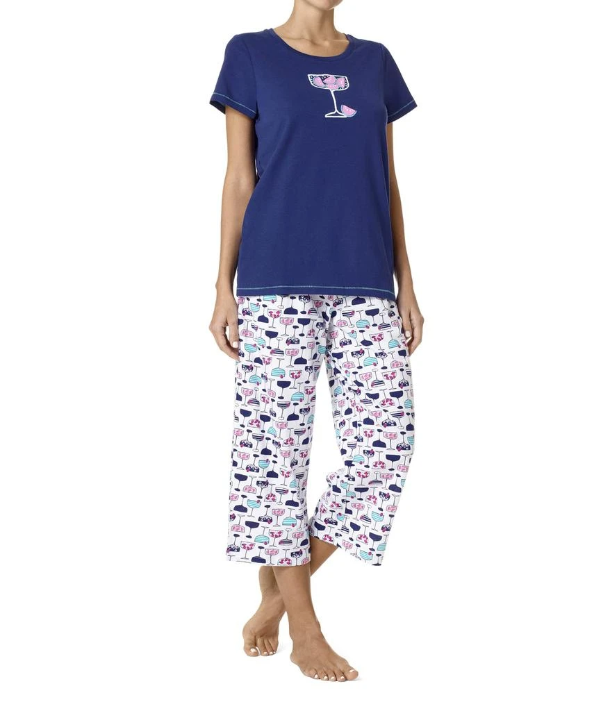 商品Hue|Short Sleeve Tee and Capris Two-Piece Pajama Set,价格¥264,第1张图片