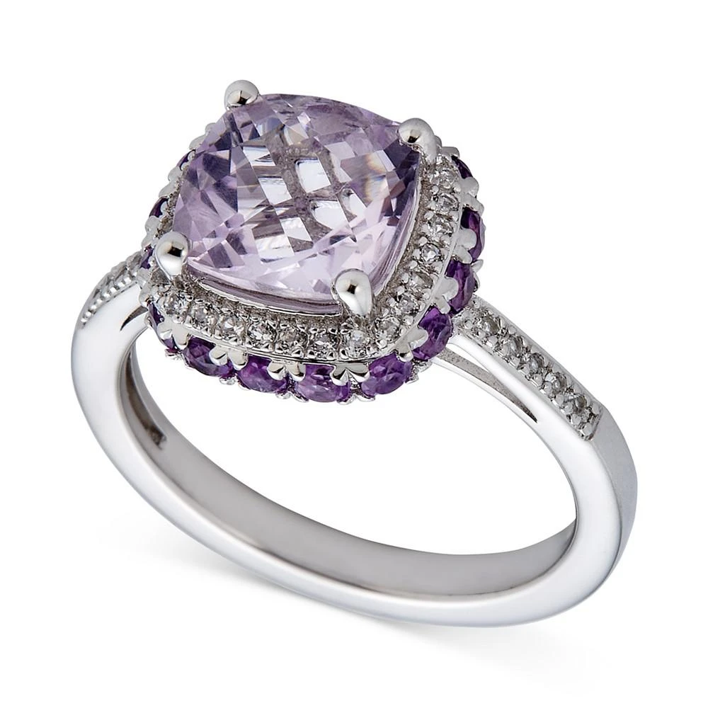 商品Macy's|Rose de France Amethyst Halo Ring (2 ct. t.w.) in Sterling Silver (Also in Black Sapphire, & Blue Topaz),价格¥725,第1张图片