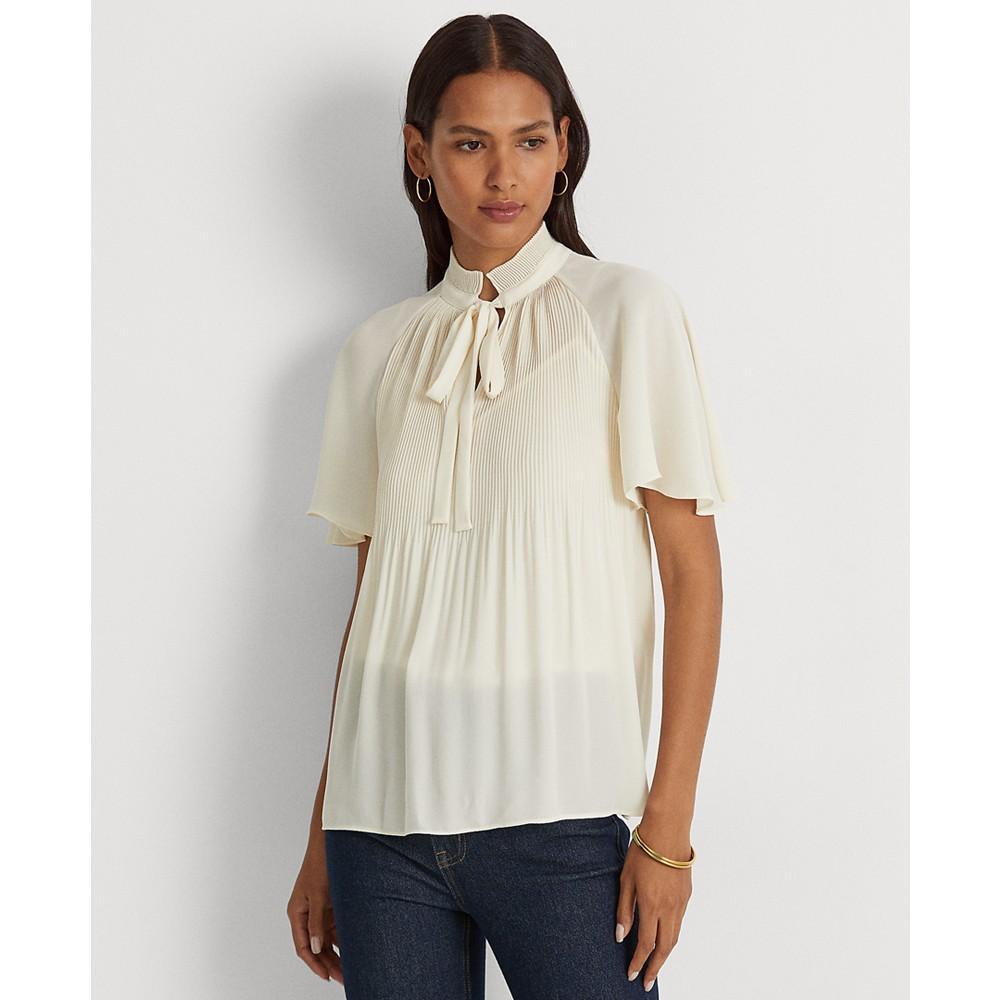 商品Ralph Lauren|Pleated Georgette Top,价格¥918,第1张图片