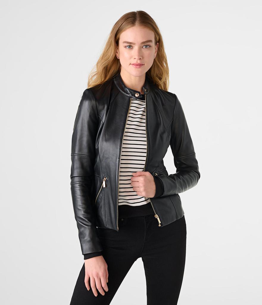 商品Karl Lagerfeld Paris|ESSENTIALS LEATHER JACKET,价格¥2444,第1张图片