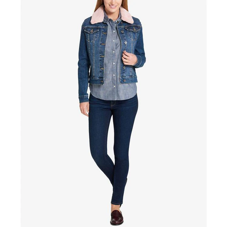 商品Tommy Hilfiger|Faux-Fur Collar Denim Jacket, Created for Macy's,价格¥284,第3张图片详细描述