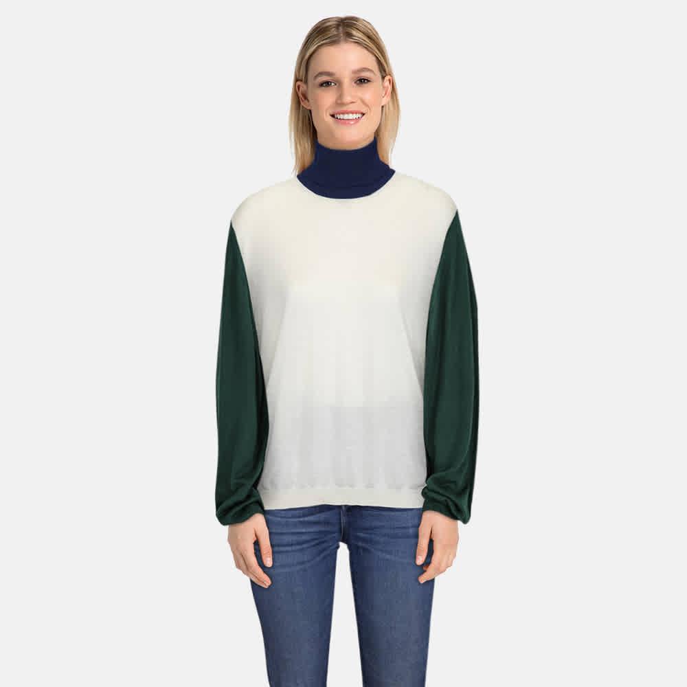 Burberry Ladies White Turtle Neck Underpin Sweater, Size Medium商品第2张图片规格展示