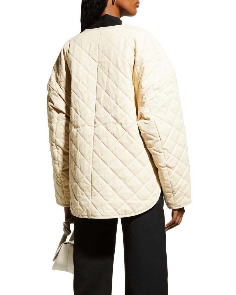 Quilted Oversize Canvas Jacket商品第6张图片规格展示