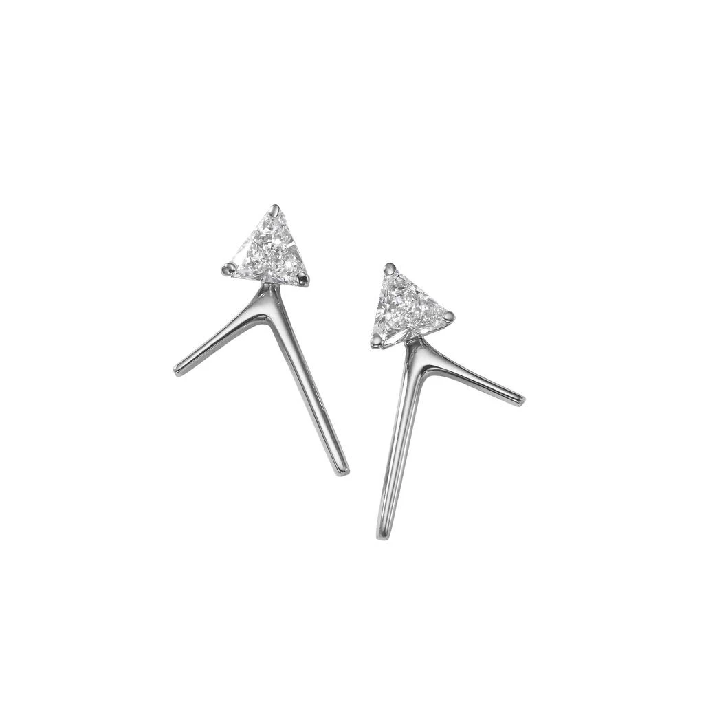 商品AME|Âme Trio 18K White Gold, Lab-Grown Diamond 0.44ct. tw. Small V Stud Earrings,价格¥13989,第3张图片详细描述