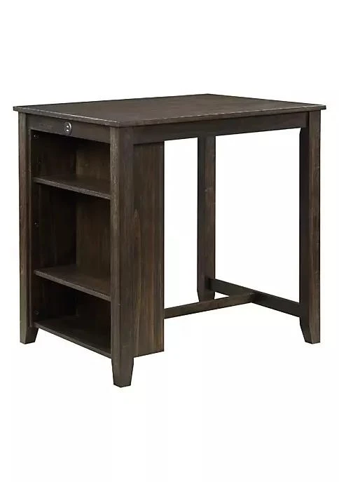 商品Duna Range|Range Wooden 3 Piece Counter Set With Usb Plugin And Panel Back Chair Brown,价格¥4098,第4张图片详细描述